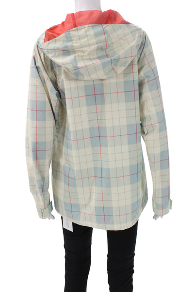 Burton Women Ski Jacket Multicolor Plaid Polyester Zip Long Sleeve Size M