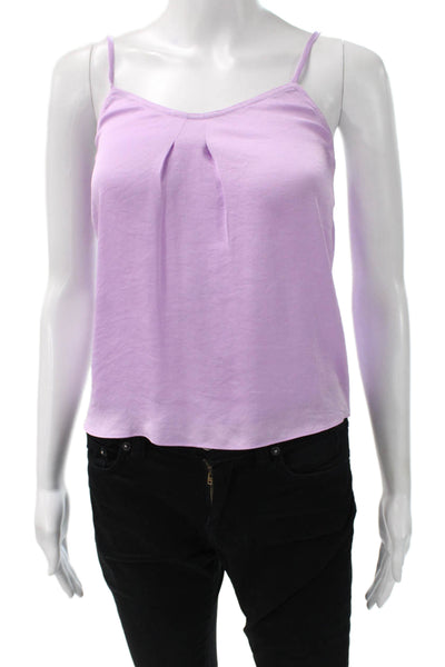 Vince Women Camisole Purple Scoop Neck Polyester Sleeveless Size 2XS