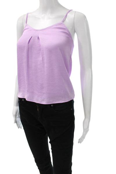 Vince Women Camisole Purple Scoop Neck Polyester Sleeveless Size 2XS
