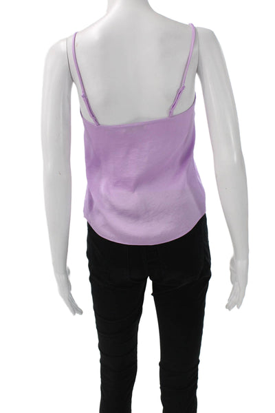 Vince Women Camisole Purple Scoop Neck Polyester Sleeveless Size 2XS