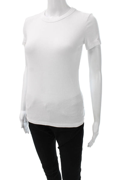 Cotton Citizen Women Basic Cotton Crew Neck Short Sleeve T-Shirt White Size M