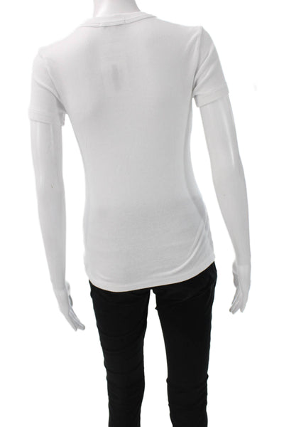 Cotton Citizen Women Basic Cotton Crew Neck Short Sleeve T-Shirt White Size M