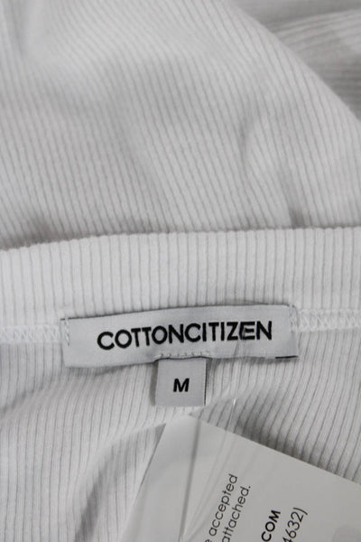Cotton Citizen Women Basic Cotton Crew Neck Short Sleeve T-Shirt White Size M