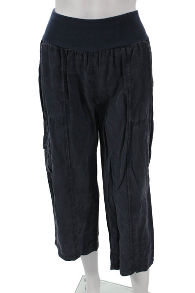 Inizio Womens Capri Pants Blue Tencel Pull On Inseam 25 Size XL