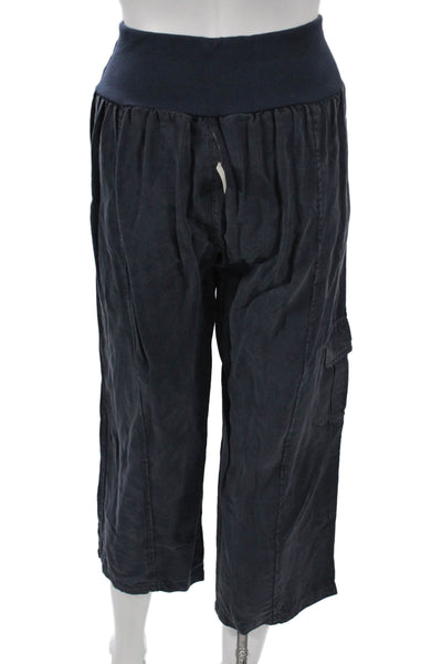 Inizio Womens Capri Pants Blue Tencel Pull On Inseam 25 Size XL