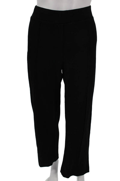 Isabel De Pedro Women Cropped Black Pants Polyester Pull On Size 8
