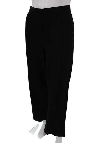 Isabel De Pedro Women Cropped Black Pants Polyester Pull On Size 8