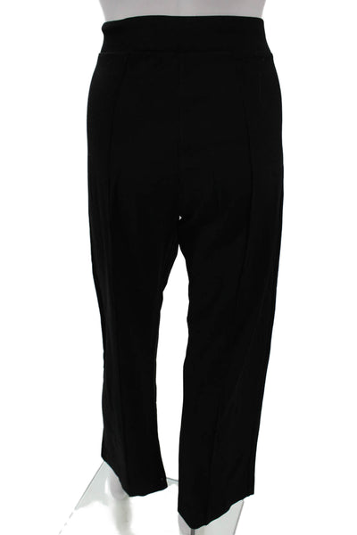 Isabel De Pedro Women Cropped Black Pants Polyester Pull On Size 8