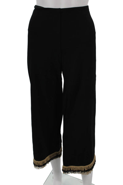Lysse Womens Cropped Pants Black Viscose Pull On 25 Inseam Size L