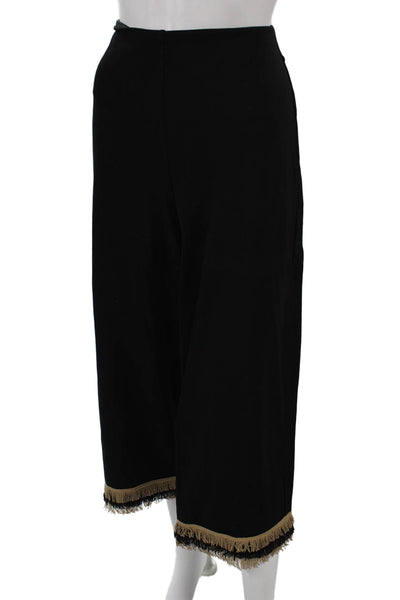 Lysse Womens Cropped Pants Black Viscose Pull On 25 Inseam Size L