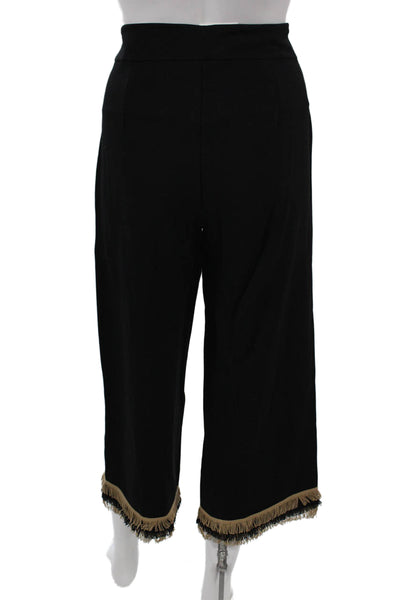 Lysse Womens Cropped Pants Black Viscose Pull On 25 Inseam Size L