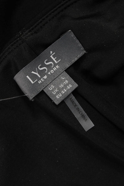 Lysse Womens Cropped Pants Black Viscose Pull On 25 Inseam Size L