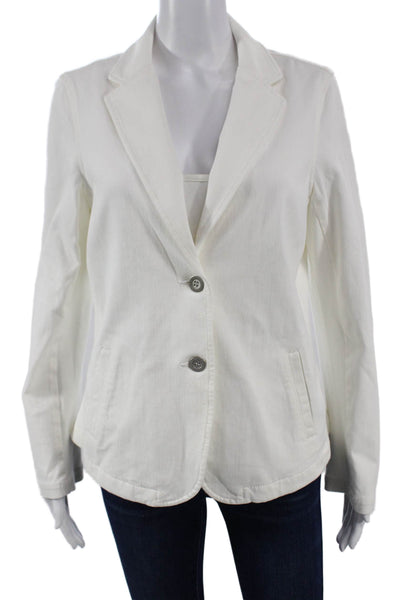 J. Mclaughlin Womens Blazer White Cotton Button Long Sleeve Size L