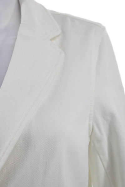 J. Mclaughlin Womens Blazer White Cotton Button Long Sleeve Size L
