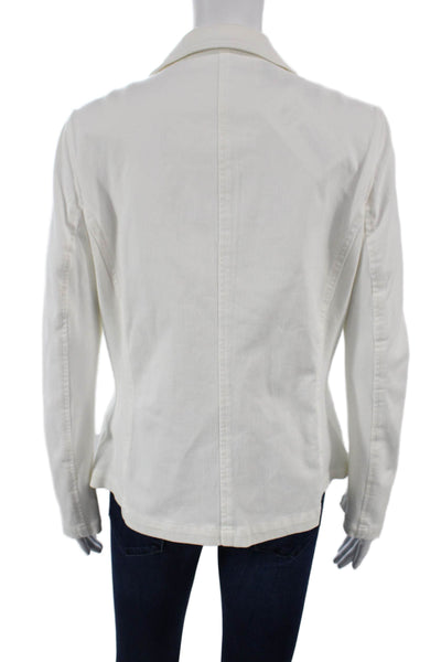 J. Mclaughlin Womens Blazer White Cotton Button Long Sleeve Size L