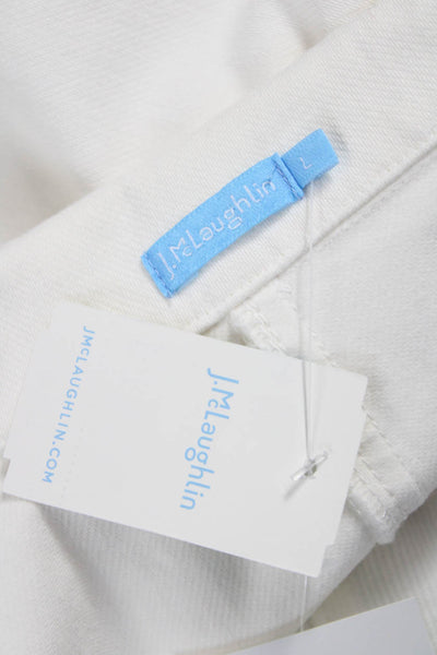 J. Mclaughlin Womens Blazer White Cotton Button Long Sleeve Size L
