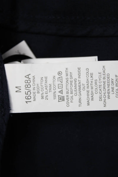Broome Street Womens Blue Anorak Jacket Button Front Long Sleeve Cotton Size M