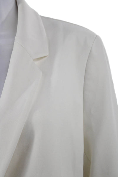 The Drop Womens Basic Jacket White Button Long Sleeve Polyester Size L