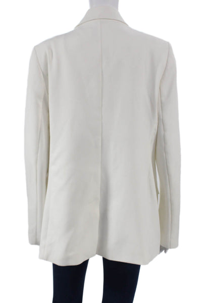 The Drop Womens Basic Jacket White Button Long Sleeve Polyester Size L