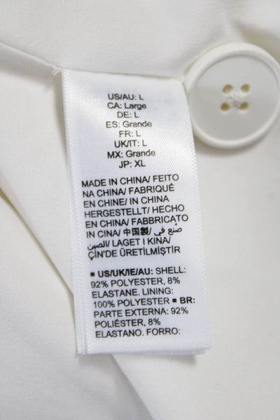 The Drop Womens Basic Jacket White Button Long Sleeve Polyester Size L