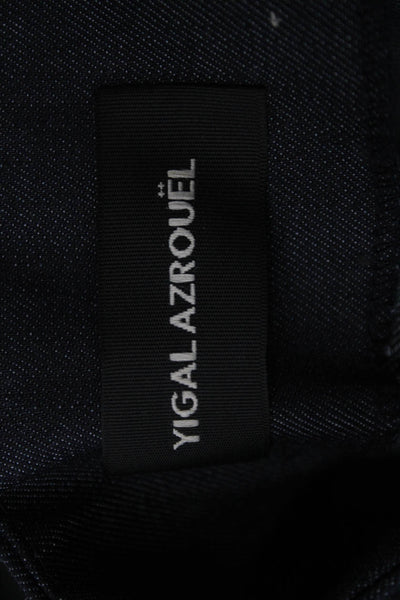 Yigal Azrouel Women Paperbag Pants Blue 100% Cotton High Rise Size 0