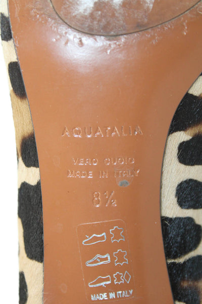 Aquatalia Women's Pointed Toe Animal Print Pumps Shoes Size 8.5