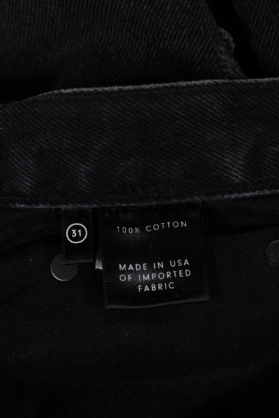 Grlfrnd Women Mom Jeans Black High Rise 100% Cotton Size 31