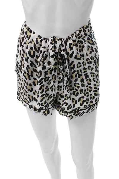Equipment Femme Womens Paperbag Shorts Multicolor Silk Animal Print Tie Size S