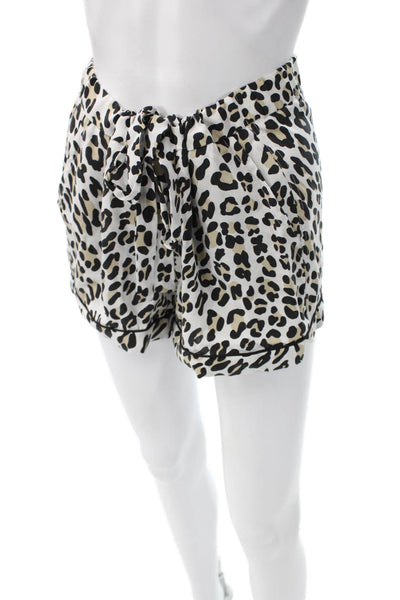 Equipment Femme Womens Paperbag Shorts Multicolor Silk Animal Print Tie Size S