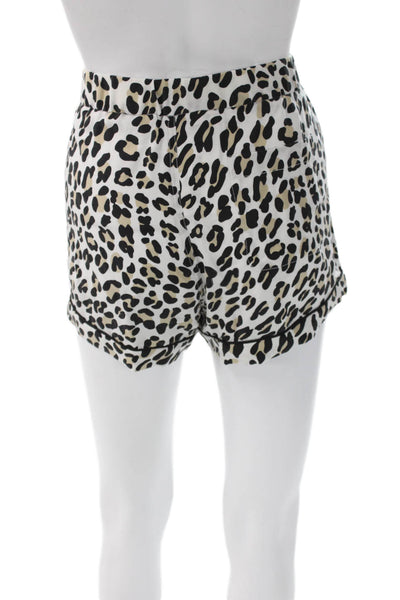 Equipment Femme Womens Paperbag Shorts Multicolor Silk Animal Print Tie Size S
