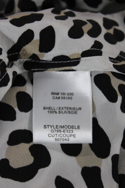 Equipment Femme Womens Paperbag Shorts Multicolor Silk Animal Print Tie Size S