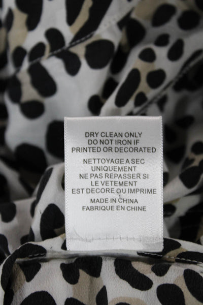 Equipment Femme Womens Paperbag Shorts Multicolor Silk Animal Print Tie Size S