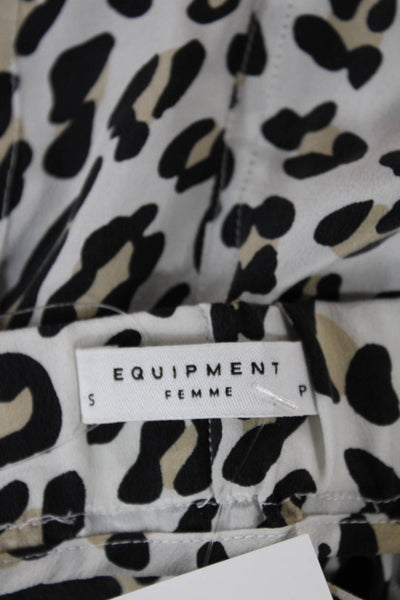 Equipment Femme Womens Paperbag Shorts Multicolor Silk Animal Print Tie Size S