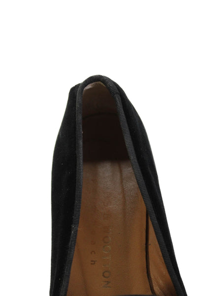 Stubbs & Wootton Womens Velvet Embroidered Loafer Shoes Black Size 7