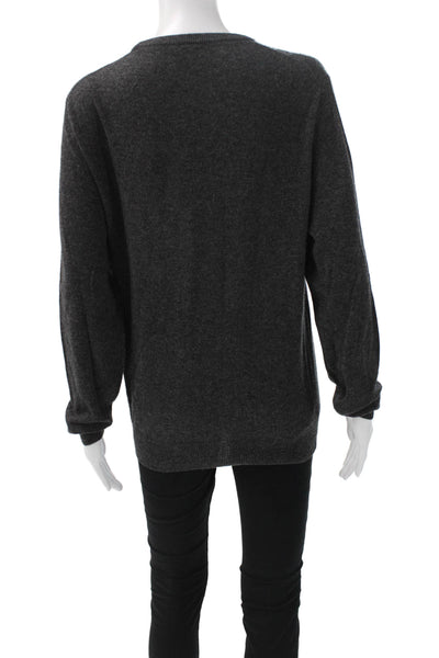 J Crew Women Cashmere Pullover Sweater Gray Crewneck Long Sleeve Size S