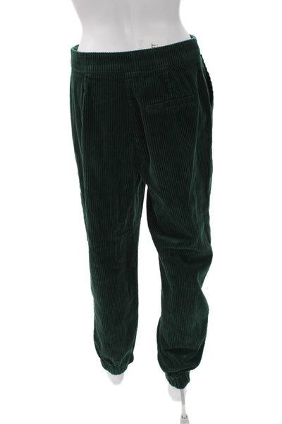 Gestuz Womens Green Cotton Jogger Pants Button Closure Size 36
