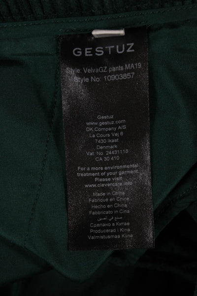 Gestuz Womens Green Cotton Jogger Pants Button Closure Size 36