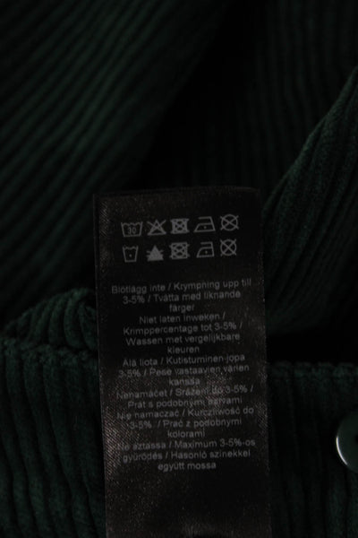 Gestuz Womens Green Cotton Jogger Pants Button Closure Size 36