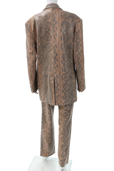 AFRM Womens Pantsuit Multicolor Animal Print Polyester Button Size M