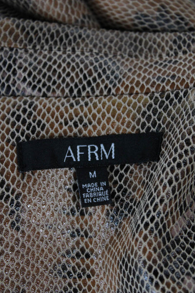 AFRM Womens Pantsuit Multicolor Animal Print Polyester Button Size M