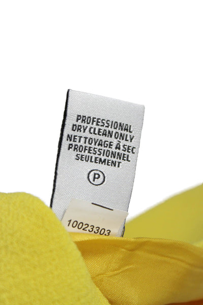Tibi Women Yellow Virgin Wool Straight Pencil Skirt Short Zip Size 6