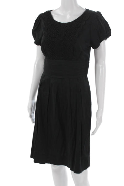 BCBGMAXAZRIA Womens A-Line Black Midcalf Dress Size 8