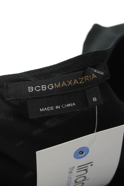 BCBGMAXAZRIA Womens A-Line Black Midcalf Dress Size 8