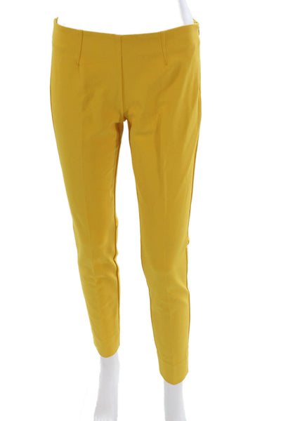 Theory Womens Dress Pants Yellow Nylon Zip Inseam 28 Size 4