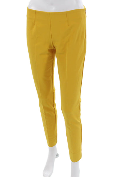 Theory Womens Dress Pants Yellow Nylon Zip Inseam 28 Size 4
