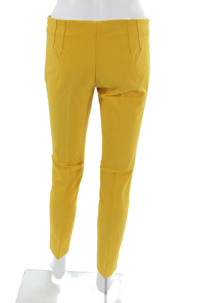 Theory Womens Dress Pants Yellow Nylon Zip Inseam 28 Size 4