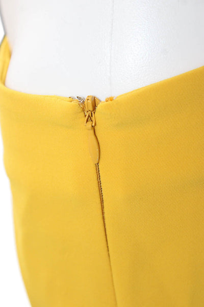 Theory Womens Dress Pants Yellow Nylon Zip Inseam 28 Size 4
