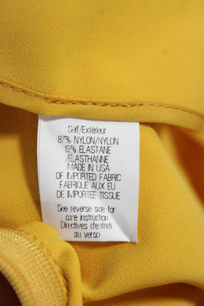 Theory Womens Dress Pants Yellow Nylon Zip Inseam 28 Size 4