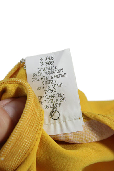 Theory Womens Dress Pants Yellow Nylon Zip Inseam 28 Size 4