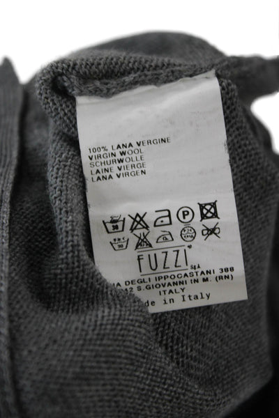 Pier Antonio Gaspari Women Virgin Wool V Neck Gray Long Sleeve Cardigan Size M